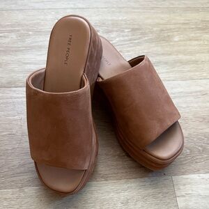 Free People Tan Platform Sandals